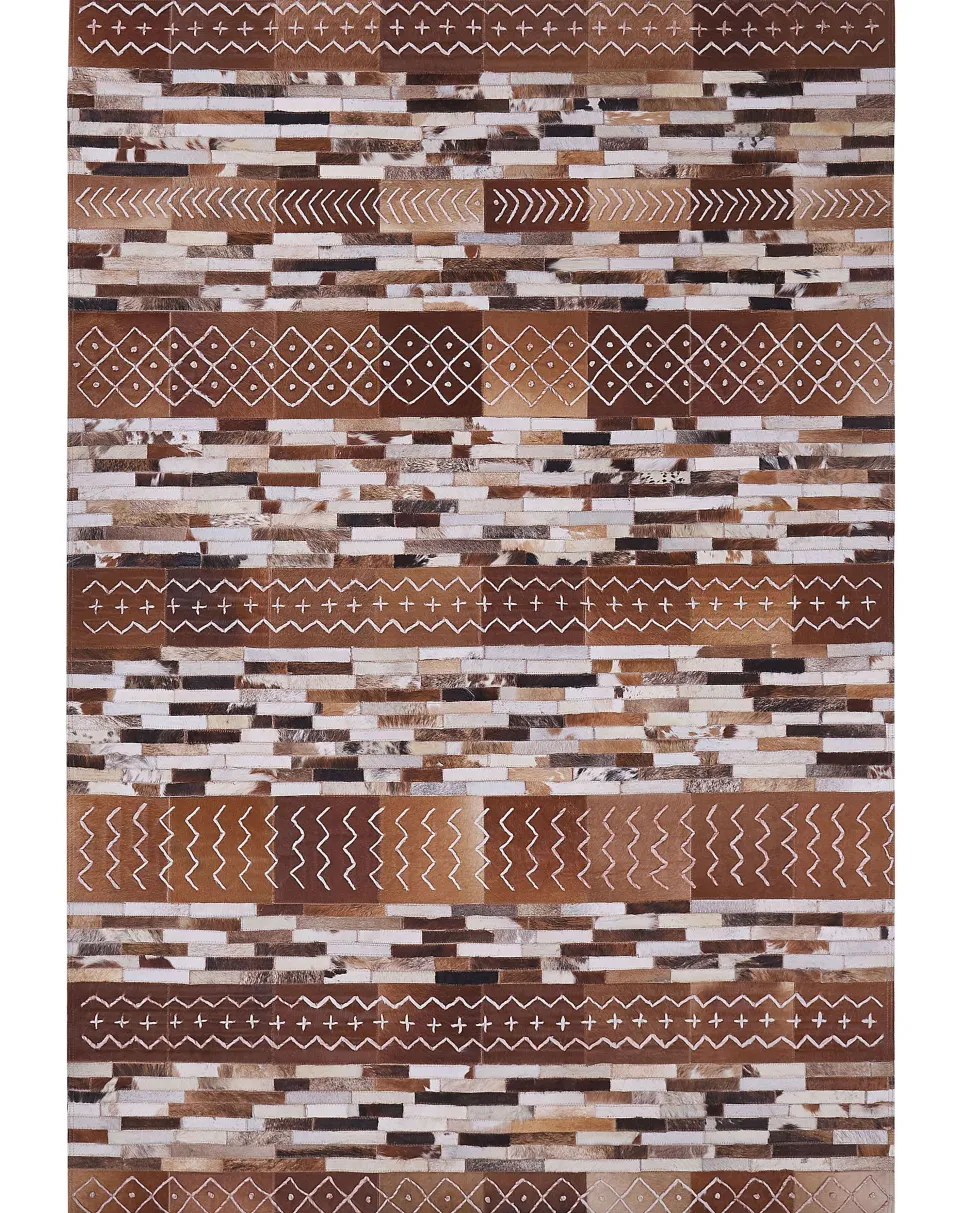 Tapete Em Pele Genuina Castanha 160 X 230 Cm Herekli