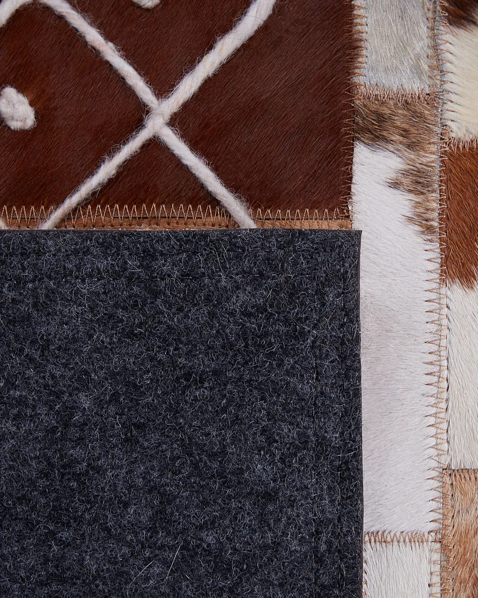 Tapete Em Pele Genuina Castanha 160 X 230 Cm Herekli