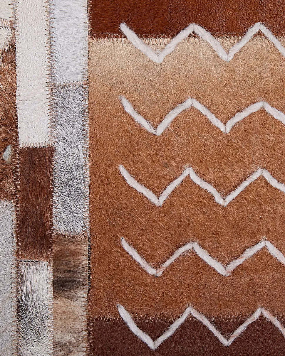 Tapete Em Pele Genuina Castanha 160 X 230 Cm Herekli