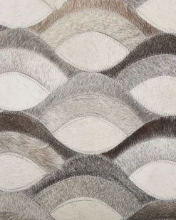 Tapete Em Pele Genuina Castanha E Creme 160 X 230 Cm Kirca