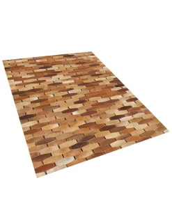 Tapete Em Pele Genuina Castanha 140 X 200 Cm Digor