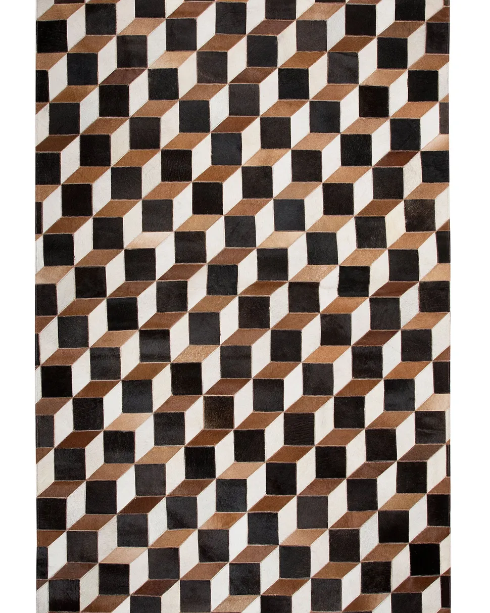 Tapete Em Pele Genuina Castanha 140 X 200 Cm Alpkoy