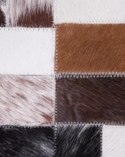 Tapete Em Pele Genuina Castanha E Creme 160 X 230 Cm Cesme