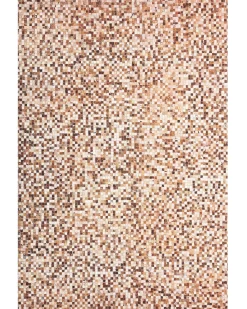 Tapete Em Pele Genuina Castanha E Creme 160 X 230 Cm Torul