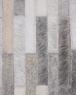 Tapete Em Pele Genuina Cinzenta 160 X 230 Cm Ahilli