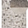 Tapete Em Pele Genuina Cinzenta E Creme 160 X 230 Cm Korfez