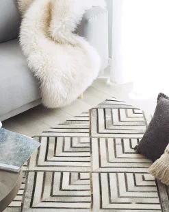 Tapete Em Pele Genuina Creme 160 X 230 Cm Tekir