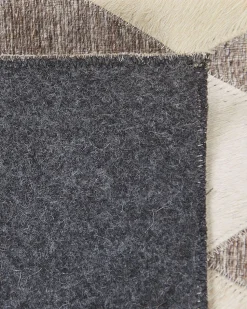 Tapete Em Pele Genuina Creme E Castanha 160 X 230 Cm Seslice