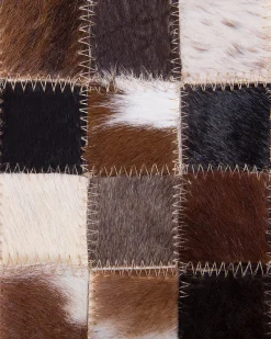 Tapete Em Pele Genuina Creme E Castanha 160 X 230 Cm Konya