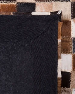 Tapete Em Pele Genuina Creme E Castanha 160 X 230 Cm Konya