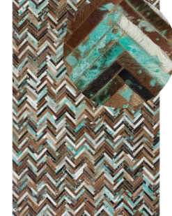 Tapete Em Pele Genuina Multicolor 160 X 230 Cm Amasya