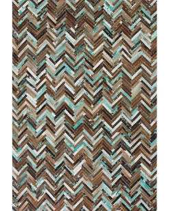 Tapete Em Pele Genuina Multicolor 160 X 230 Cm Amasya