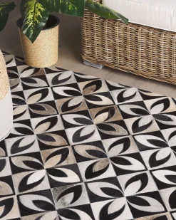 Tapete Em Pele Genuina Multicolor 160 X 230 Cm Ishan