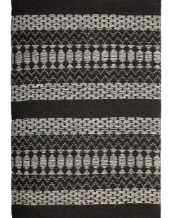 Tapete Em Pele Genuina Preta E Creme 140 X 200 Cm Sokun