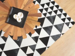 Tapete Em Pele Genuina Preta E Branca 160 X 230 Cm Odemis