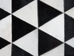 Tapete Em Pele Genuina Preta E Branca 160 X 230 Cm Odemis