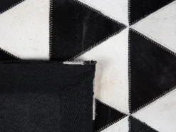 Tapete Em Pele Genuina Preta E Branca 160 X 230 Cm Odemis