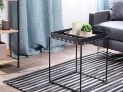 Tapete Em Pele Genuina Preta E Cinzenta 140 X 200 Cm Atalar