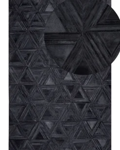 Tapete Em Pele Genuina Preta 160 X 230 Cm Kasar