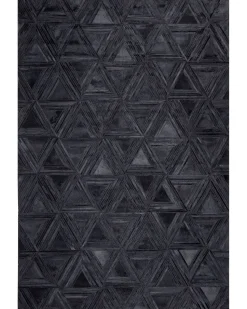 Tapete Em Pele Genuina Preta 160 X 230 Cm Kasar