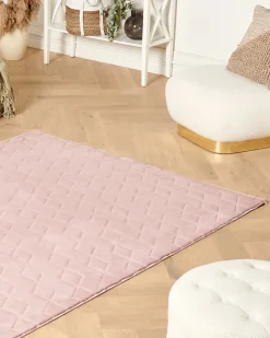 Tapete Em Pele Sintetica De Coelho Rosa 160 X 230 Cm Thatta