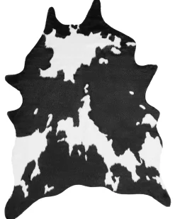 Tapete Em Pele Sintetica De Vaca Branca E Preta 150 X 200 Cm Bogong