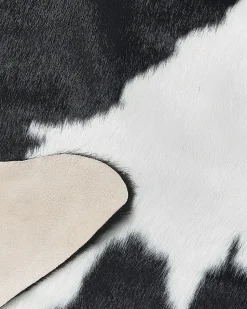Tapete Em Pele Sintetica De Vaca Branca E Preta 150 X 200 Cm Bogong