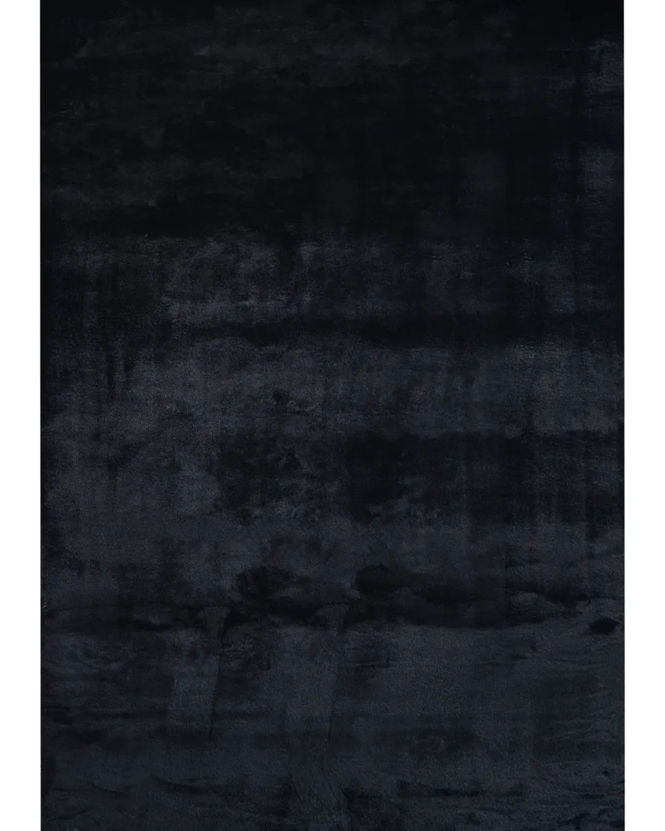 Tapete Em Pele Sintetica De Coelho Preta 160 X 230 Cm Mirpur