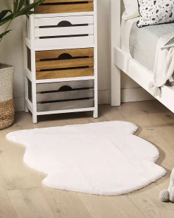 Tapete Em Pele Sintetica De Coelho Branca 60 X 90 Cm Undara