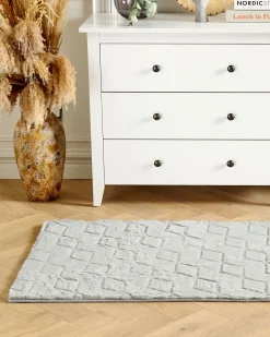 Tapete Em Pele Sintetica De Coelho Cinzenta Clara 80 X 150 Cm Thatta