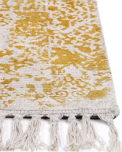 Tapete Em Viscose Amarelo E Creme 160 X 230 Cm Boyali