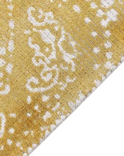 Tapete Em Viscose Amarelo E Creme 160 X 230 Cm Boyali