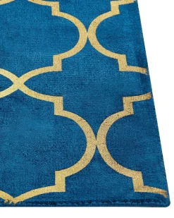 Tapete Em Viscose Azul 160 X 230 Cm Yelki