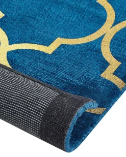 Tapete Em Viscose Azul 160 X 230 Cm Yelki