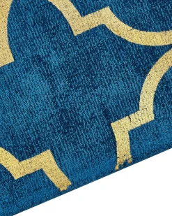Tapete Em Viscose Azul 160 X 230 Cm Yelki