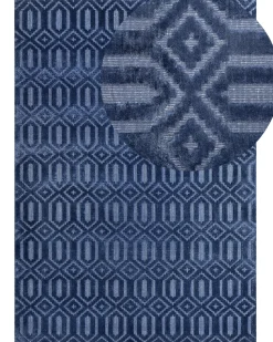 Tapete Em Viscose Azul Marinho 160 X 230 Cm Adatepe