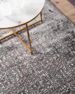 Tapete Em Viscose Cinzenta Escura E Prateada 160 X 230 Cm Esel