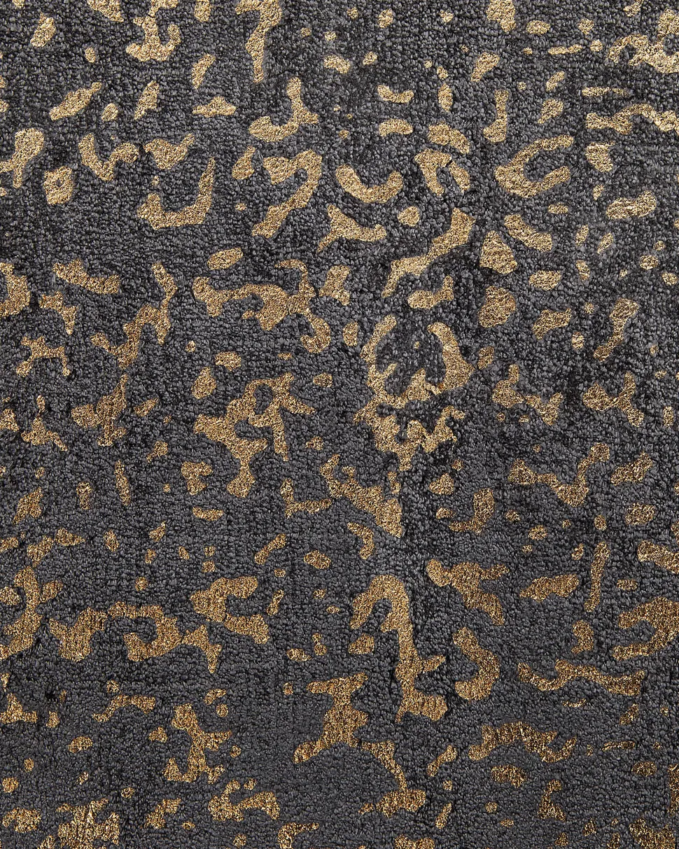 Tapete Em Viscose Cinzenta Escura E Dourada 160 X 230 Cm Esel