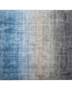 Tapete Em Viscose Cinzenta E Azul 200 X 200 Cm Ercis