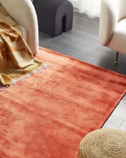 Tapete Em Viscose Laranja 160 X 230 Cm Gesi Ii