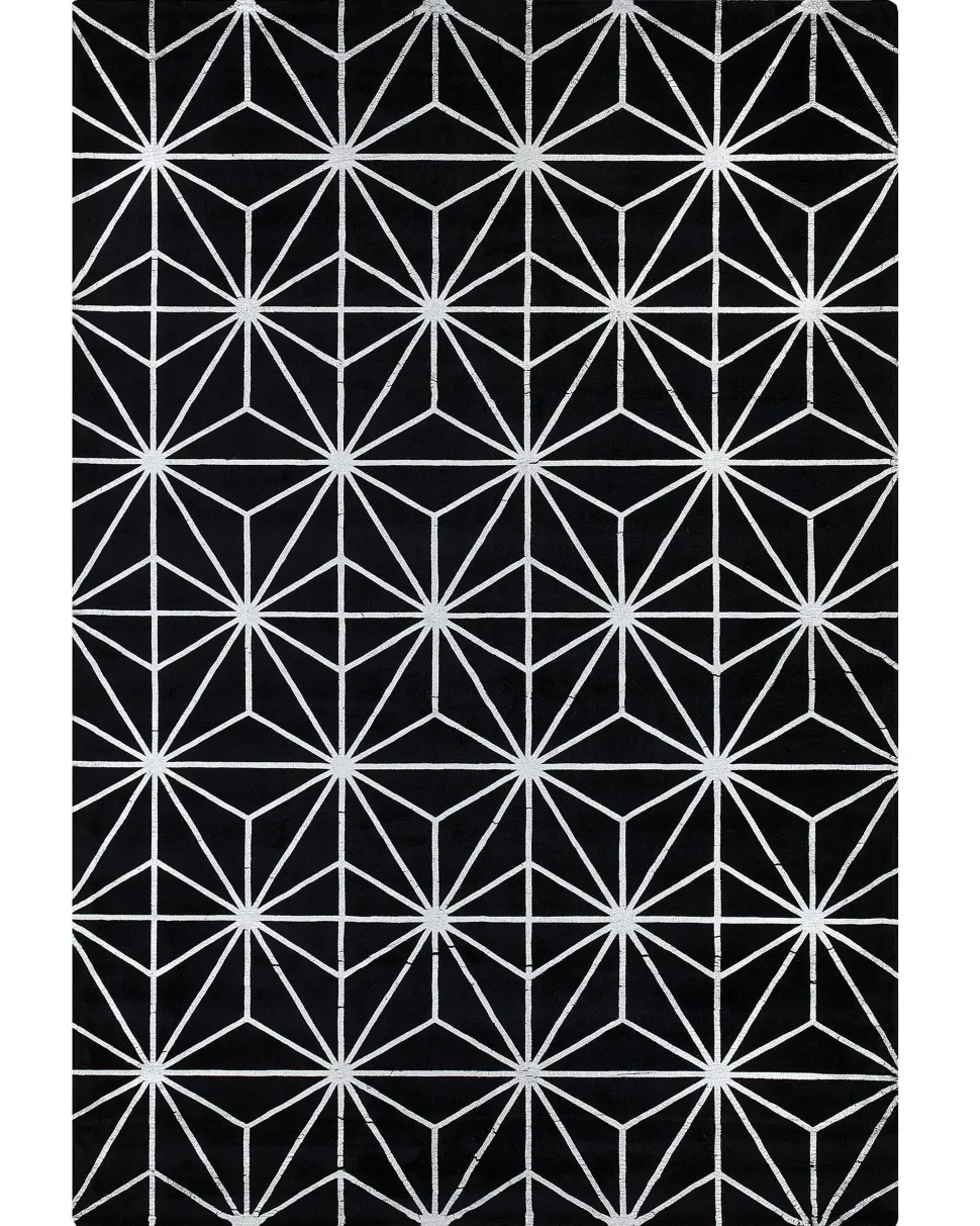 Tapete Em Viscose Preta 160 X 230 Cm Sibel