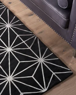 Tapete Em Viscose Preta 160 X 230 Cm Sibel