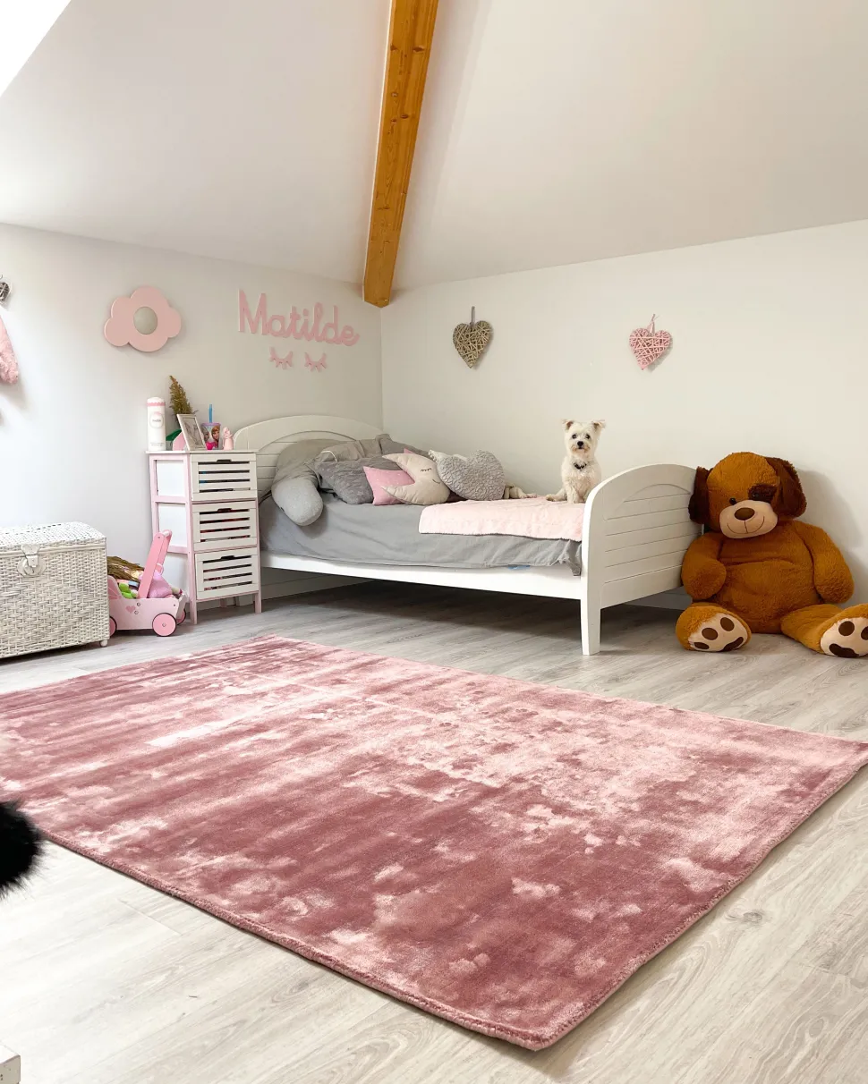 Tapete Em Viscose Rosa 160 X 230 Cm Gesi Ii