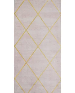 Tapete Em Viscose Rosa E Dourado 80 X 150 Cm Atike