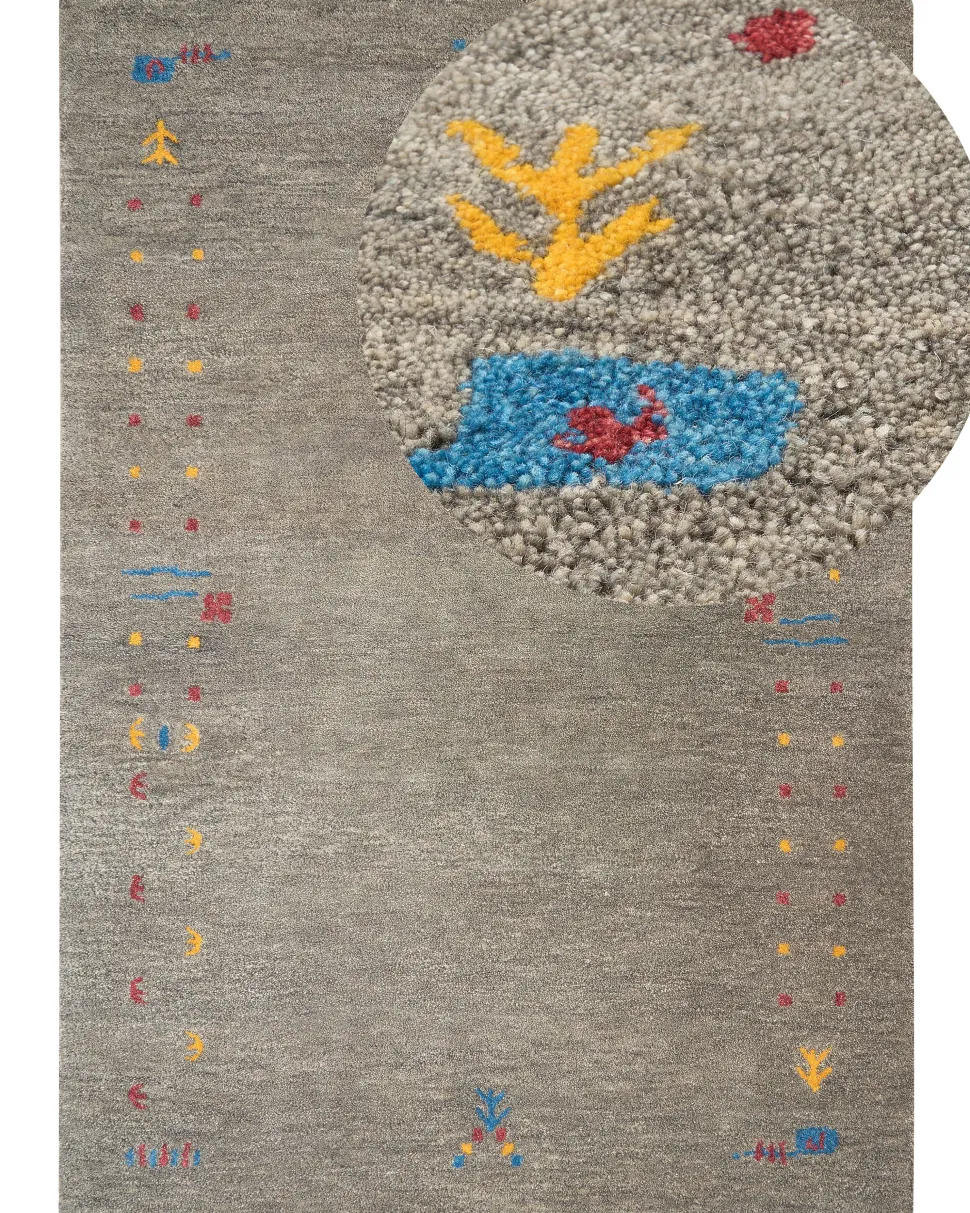 Tapete Gabbeh Em La Cinzenta 160 X 230 Cm Seymen