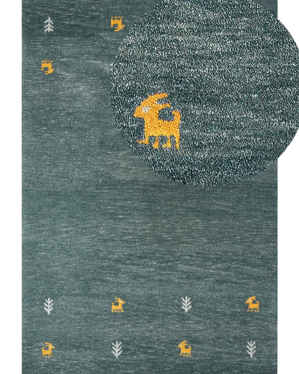 Tapete Gabbeh Em La Verde Escura 200 X 300 Cm Calti