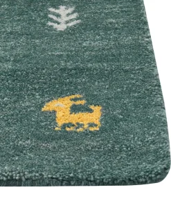 Tapete Gabbeh Em La Verde Escura 200 X 300 Cm Calti