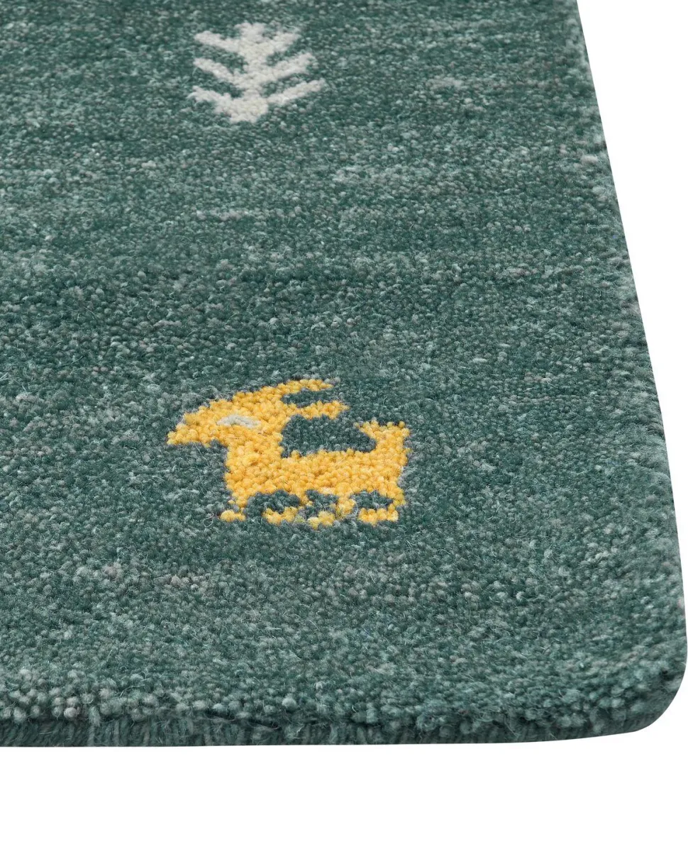 Tapete Gabbeh Em La Verde Escura 200 X 300 Cm Calti