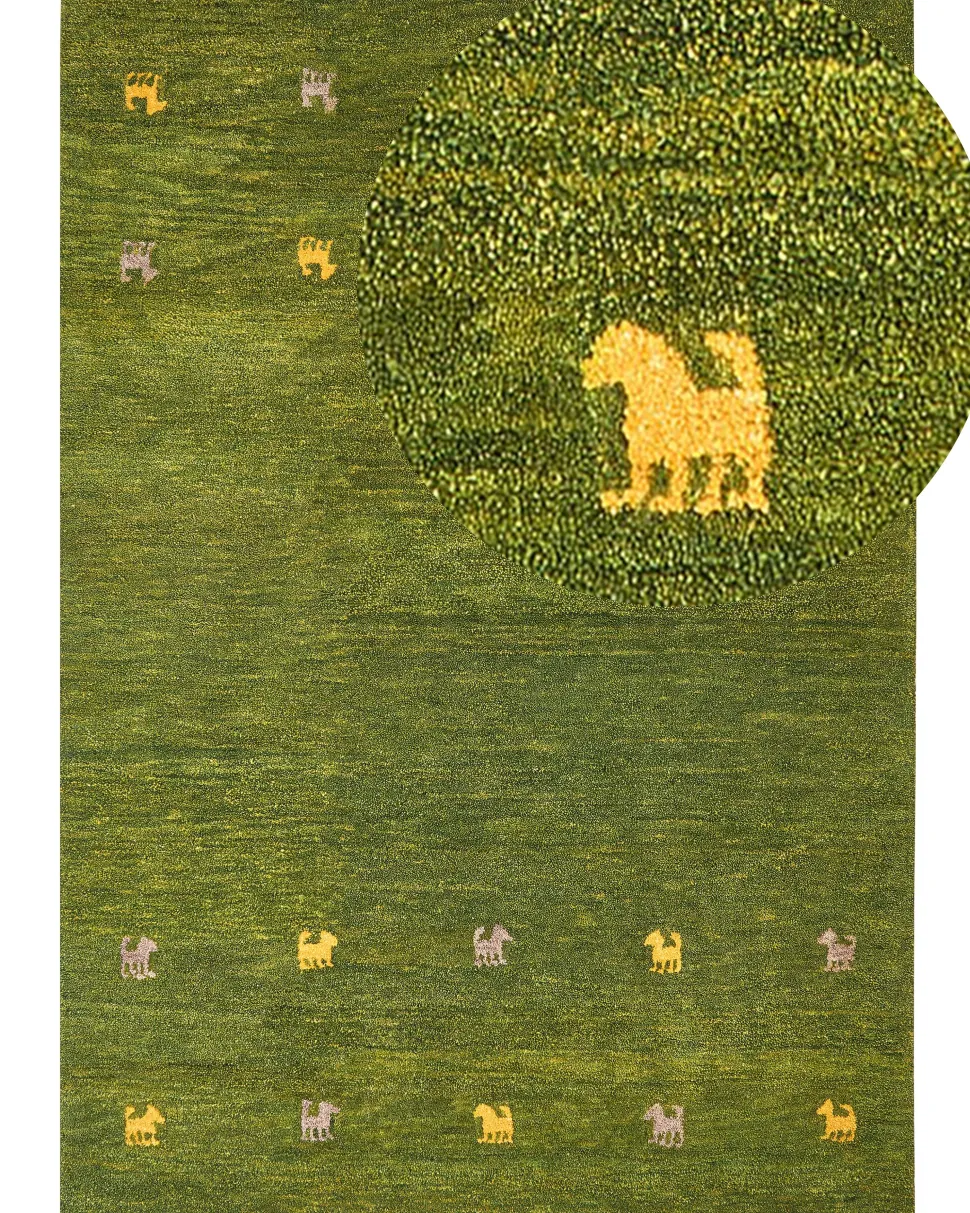 Tapete Gabbeh Em La Verde 160 X 230 Cm Yulafi