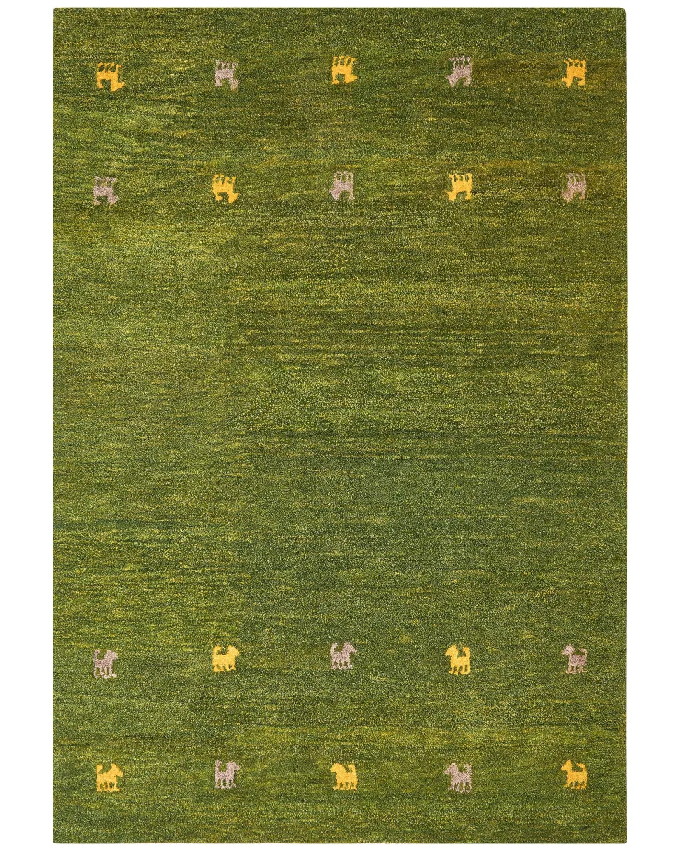 Tapete Gabbeh Em La Verde 160 X 230 Cm Yulafi